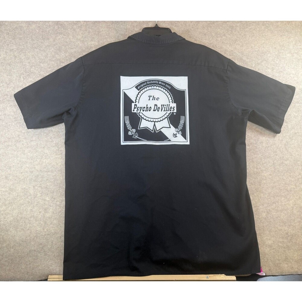 The Psycho DeVilles Dickies Work Shirt 2XL Black Hot Rod Walt Rockabilly Band